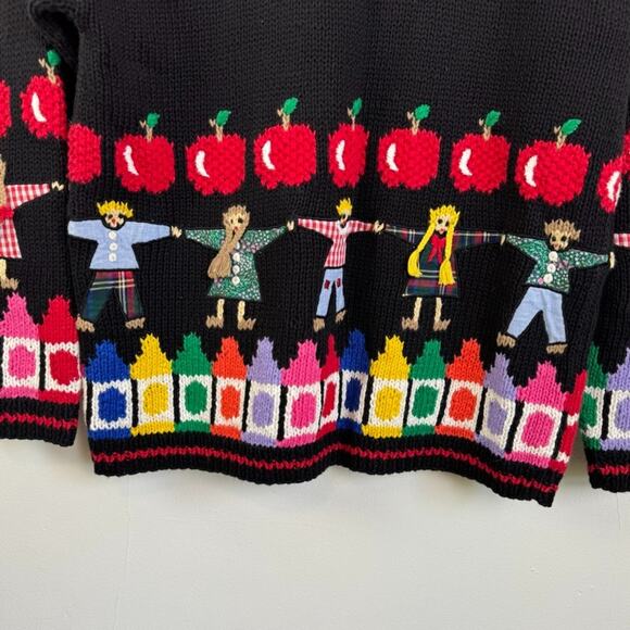 PBJ Sport Cardigan Sweater S M Back 2 School Bus Kids Students Teacher Classroom - Picture 6 of 11